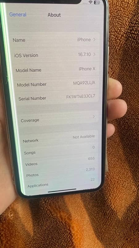 Iphone x jv 256gb genuine 5