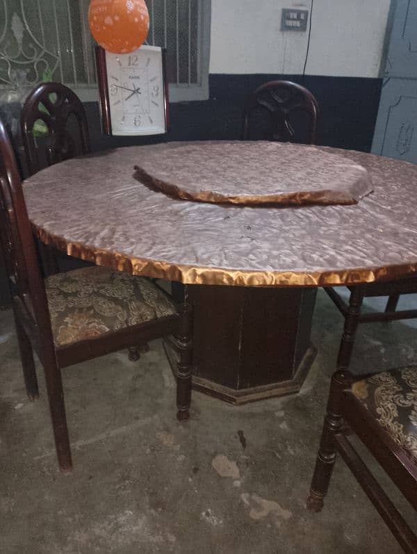 round and rotate dining table with 5 chairs 4