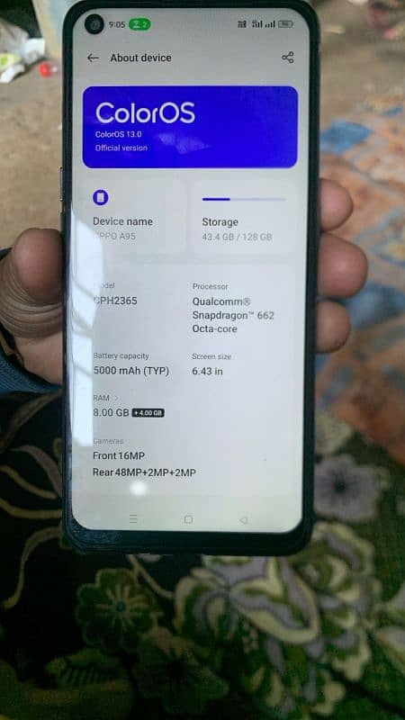 Oppo A95 with Box and Charger 0