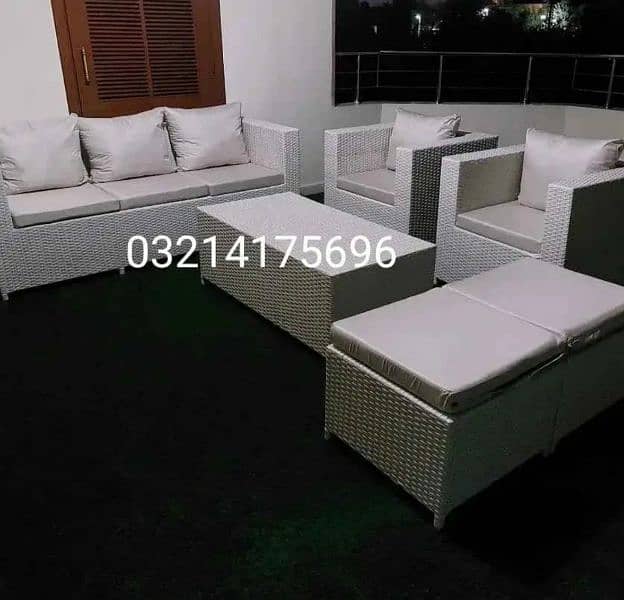 RATTNA OUTDOOR GARDEN UPVC FURNITURE SOFA SET CHAIRS TABLE UMBRELLA 2