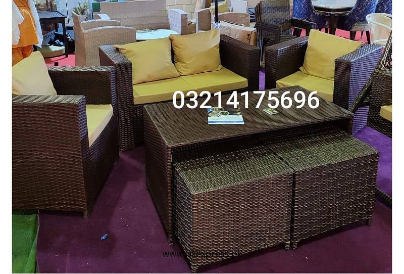 RATTNA OUTDOOR GARDEN UPVC FURNITURE SOFA SET CHAIRS TABLE UMBRELLA 3