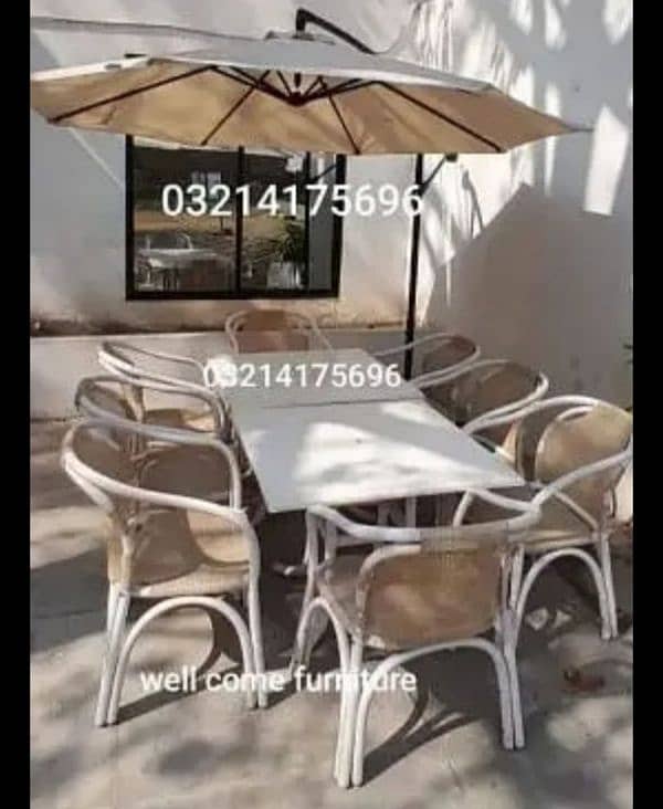 RATTNA OUTDOOR GARDEN UPVC FURNITURE SOFA SET CHAIRS TABLE UMBRELLA 7