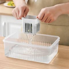 6 Grid White Plastic Food Storage Container