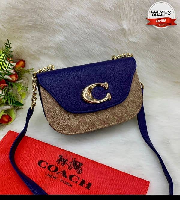 Size : 6"  by  8"    Material : Imported Leather    Long Chain & Strap 8