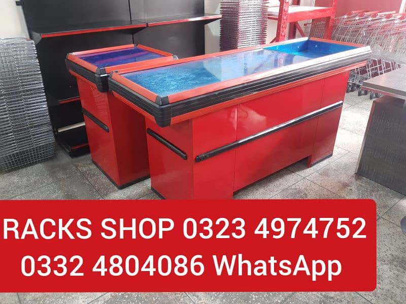 Cash Counter/ wall rack/ shopping trolleys/ Baskets/ till/ POS/ stores 12