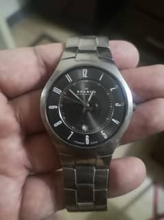 skagen mens titanium super slim watch