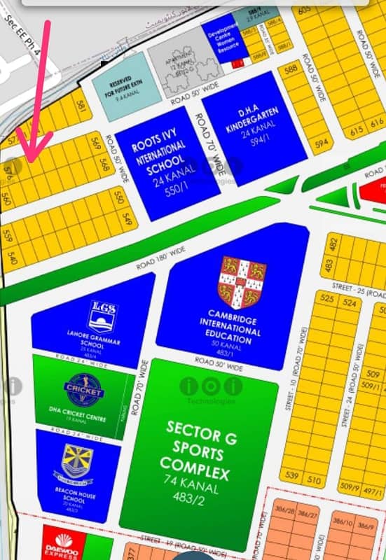 1 Kanal Low Budget Investor Rate Plot Hot And Premium Location DHA Phase 5 G Block Nears (Kindergarten School'Roots IVY International School ' Cambridge International Education ' Lahore Grammar And Beacon House School) 1