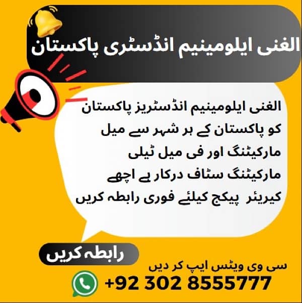 Al Ghani Aluminium Industries Requires Male and Female Marketing Staff 0