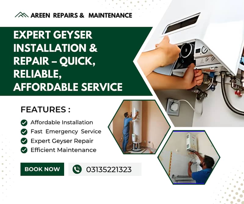 Geyser Installation & Repair | Affordable Rates | Call Now 03135221323 0