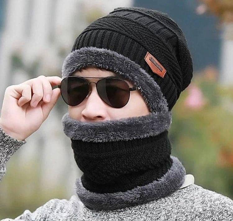 "Warm Winter Beanie & Neck Warmer Set for Men - OLX Pakistan" 0