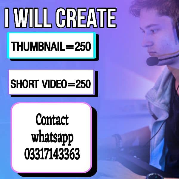 I will create YouTube thumbnail+short video for you 0