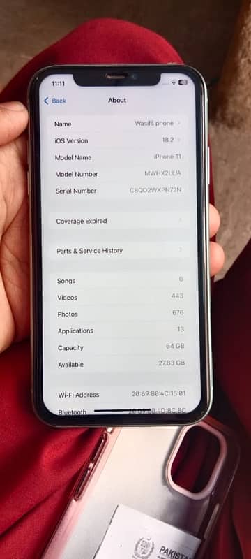 I phone 11 jv 64gb back crack baki all ok 6
