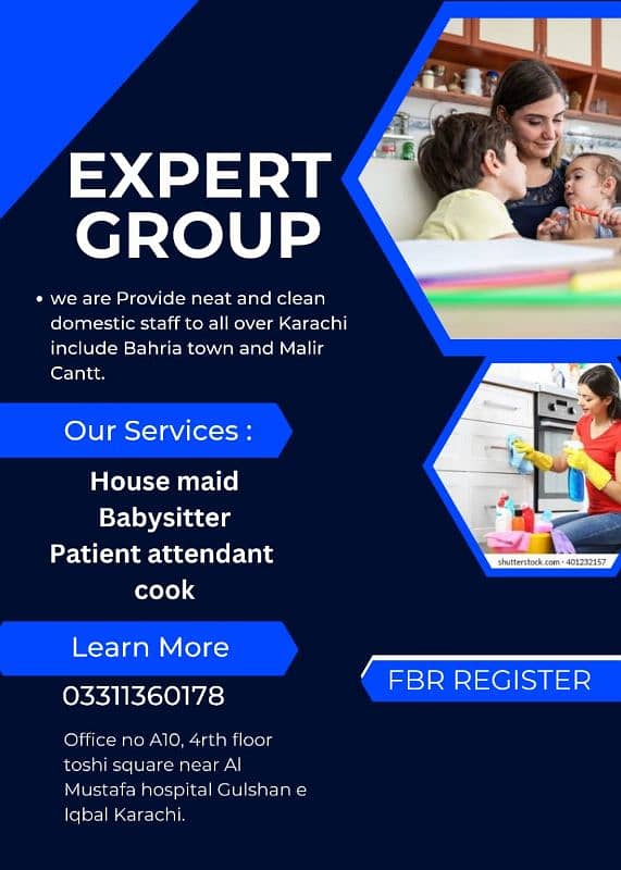 All kind of Domestic staff provider to all over karachi 0