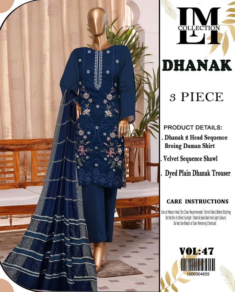 Dhanak 3-Piece Unstitched Suit Fabric 0