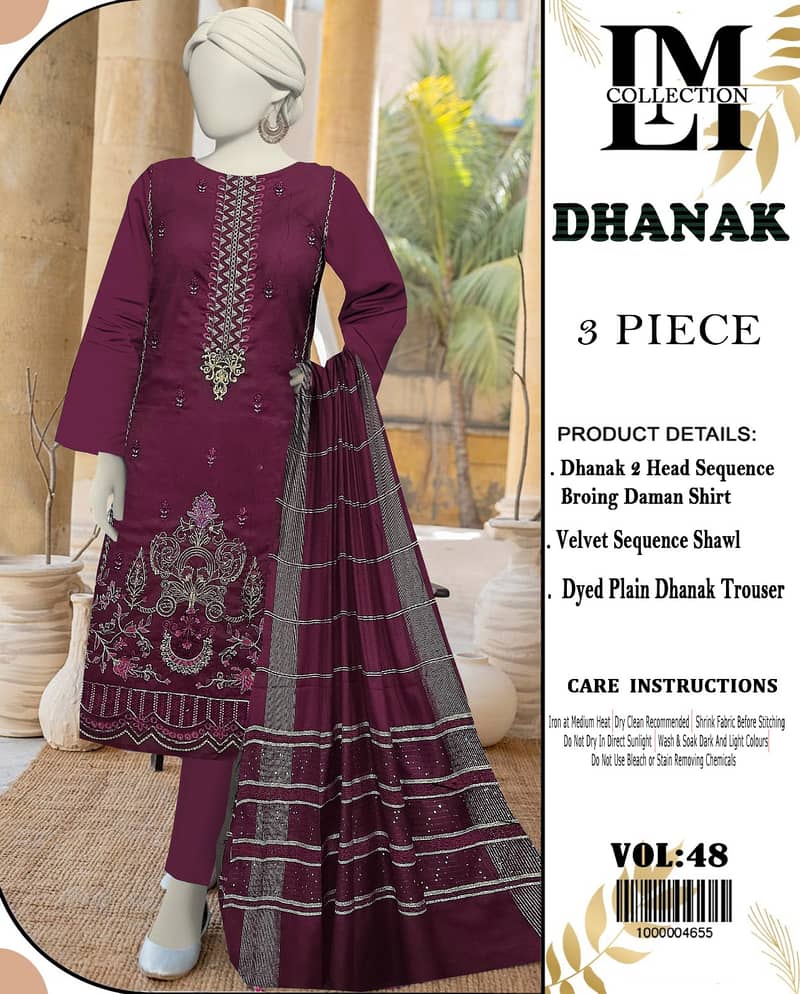 Dhanak 3-Piece Unstitched Suit Fabric 1