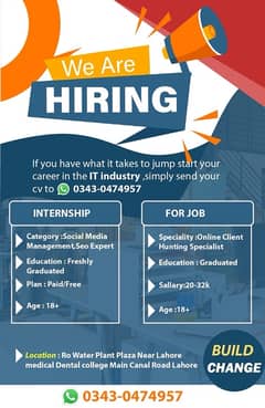 Jobs and Internships Available