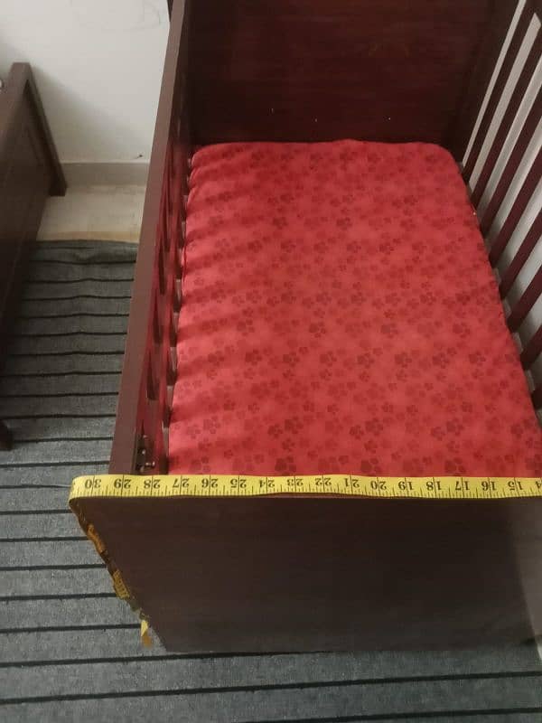 Wooden Baby Cart / Baby Cot / Baby Bed with mattress 15