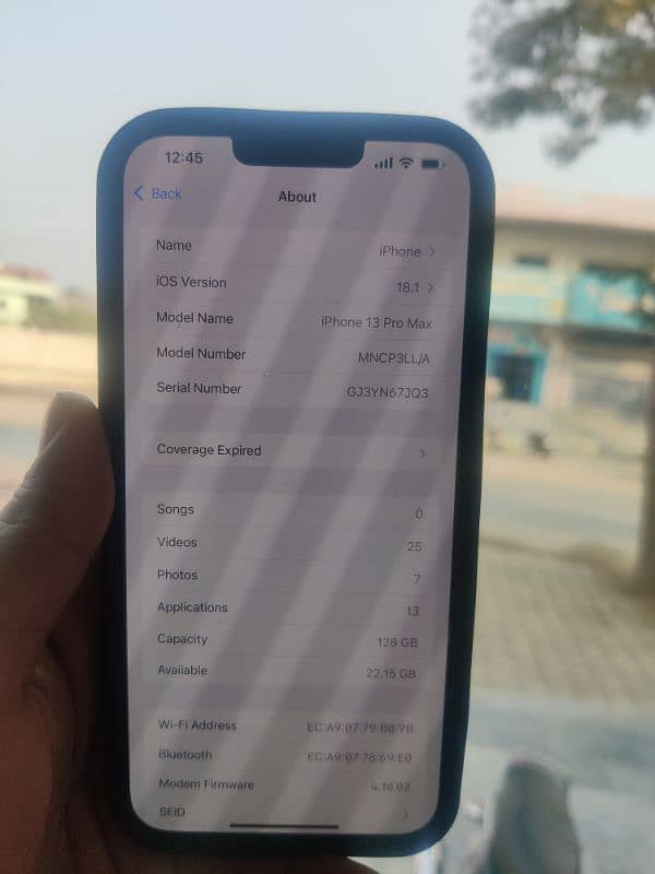 iPhone 13 pro max 128gb non active Sim time available 0