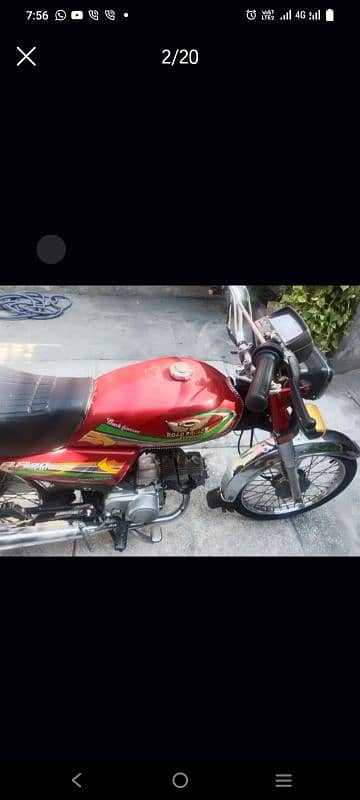 road Prince 70cc bike Red colour Lahore number call 0321-6347577 1