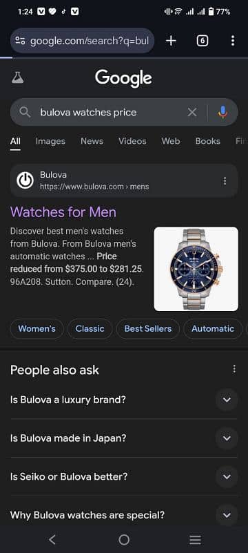 Bulova blue watch 1