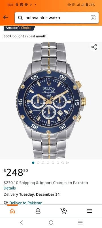 Bulova blue watch 3