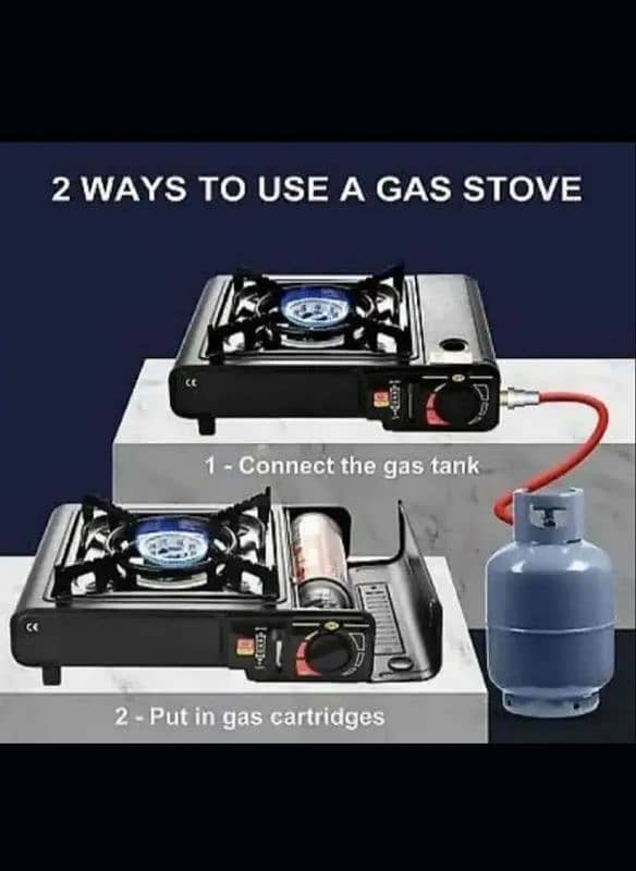 portable stove 2 in 1 box pack with 1 cylinder 1