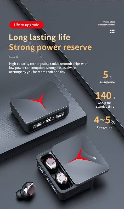 M90 Pro Earbuds Box pack with Power Bank option 2