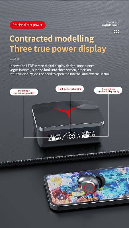 M90 Pro Earbuds Box pack with Power Bank option 3