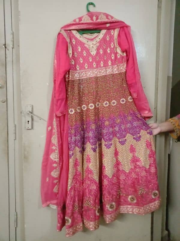 Stunning Pink and Gold Embroidered Party Dress 0