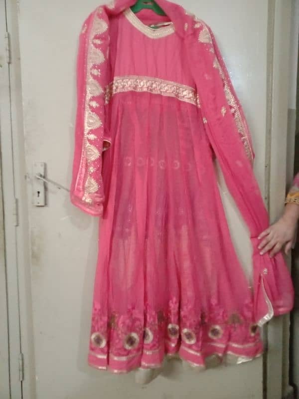 Stunning Pink and Gold Embroidered Party Dress 1