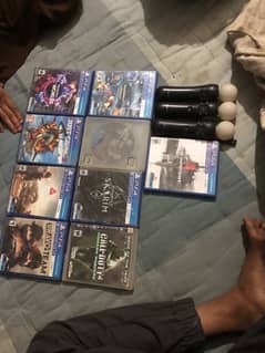 ps move controllers and cds for sale