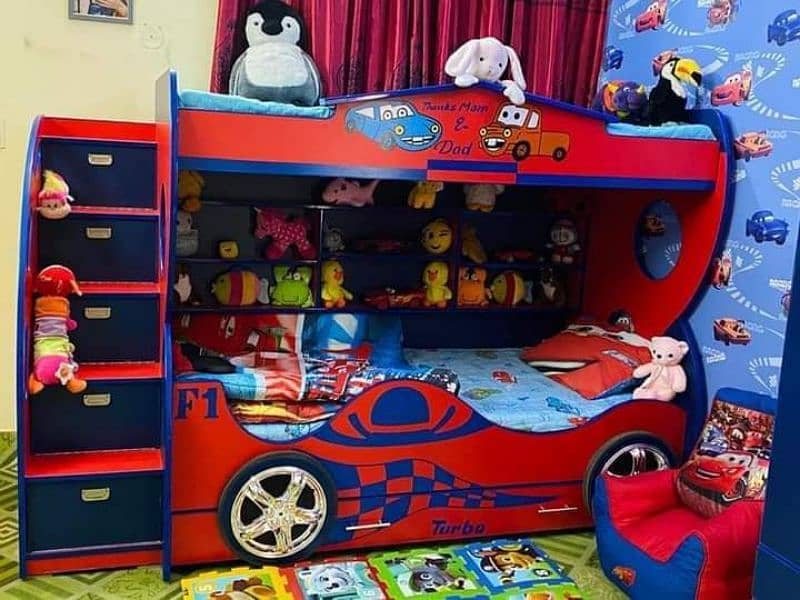 Kids bed | Baby Car Bed | kids wooden bed | Kids Furniture | bunk bed 1