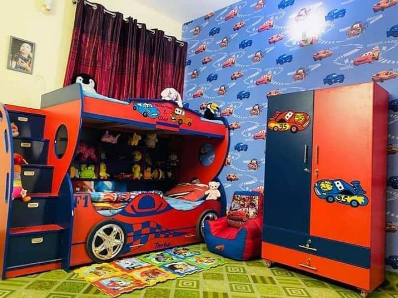 Kids bed | Baby Car Bed | kids wooden bed | Kids Furniture | bunk bed 3