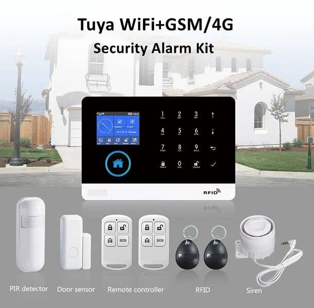 Home alarm system Burglar alarm with Wireless and wired sensors 0