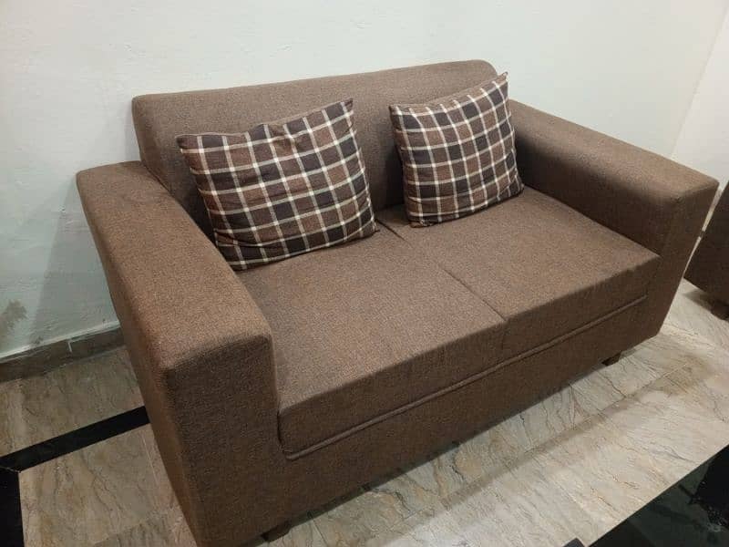 Brown Sofa Set with Table 1