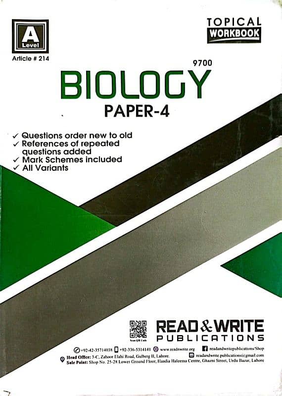 Read & Write Alevel Biology Paper 4 Topical Past Papers (2010-2019) 0