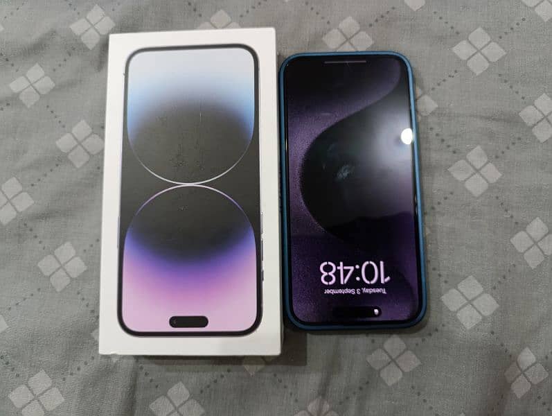 Iphone 14 pro max Jv 128 gb with box 12