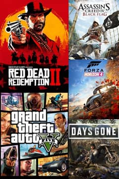 5 pc games in 1000 ,GTA V, rdr 2, Forza 4, Days gone, Assassin's Creed