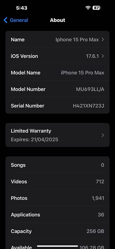 iphone 15 Pro Max JV 256gb 7