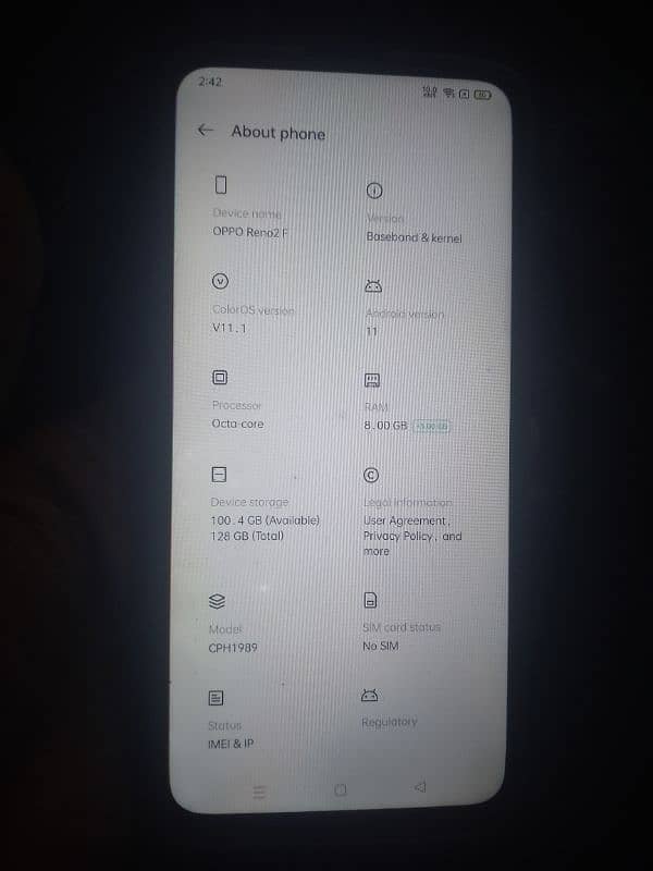 Reno 2F 8gb 128gb urgent sale 1