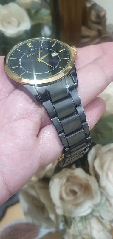 cerruti 1881 ceramic gold plated watch original like Rado Centrix 12