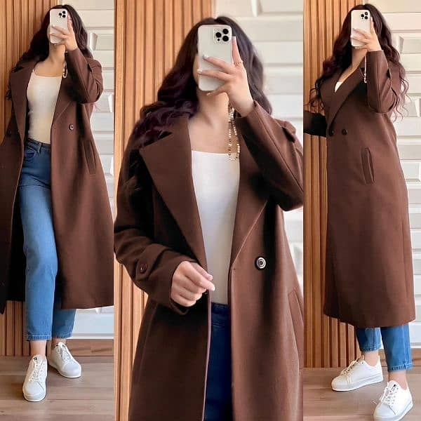 Fleece Trench Coat for women's 4