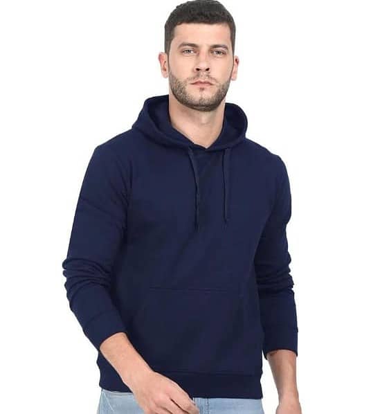 Men's Stitched Fleece Plain Hoodie (Imported) 0