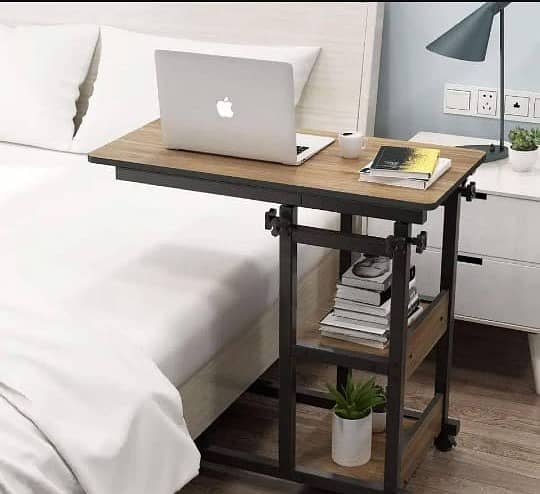 Wooden Adjustable Laptop Side Table (Brand New) 0