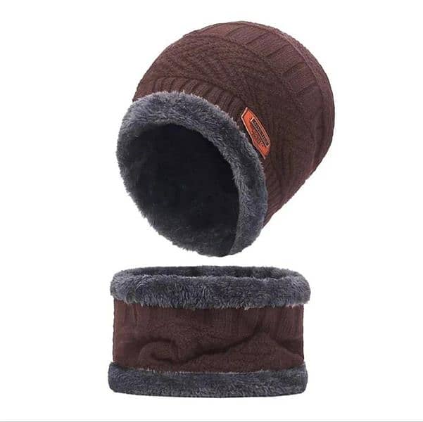 2 pcs wool beanie and neck warmer 3