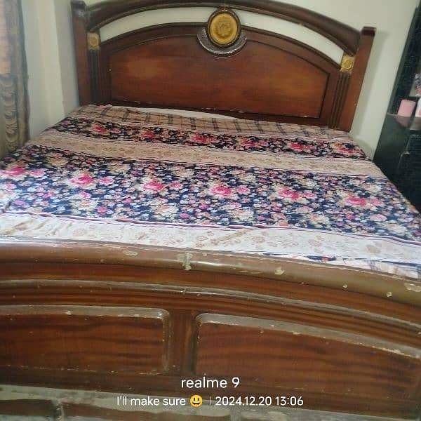 Pure Wooden Bed for Sale - Durable and Affordable" 1