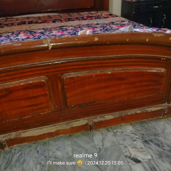 Pure Wooden Bed for Sale - Durable and Affordable" 2