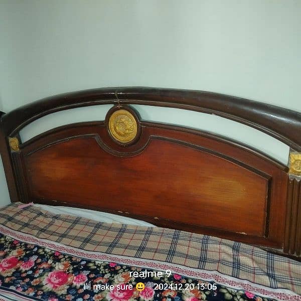 Pure Wooden Bed for Sale - Durable and Affordable" 3