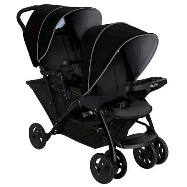 GRACO Stadium Duo Stroller Pram - Black & Grey 3