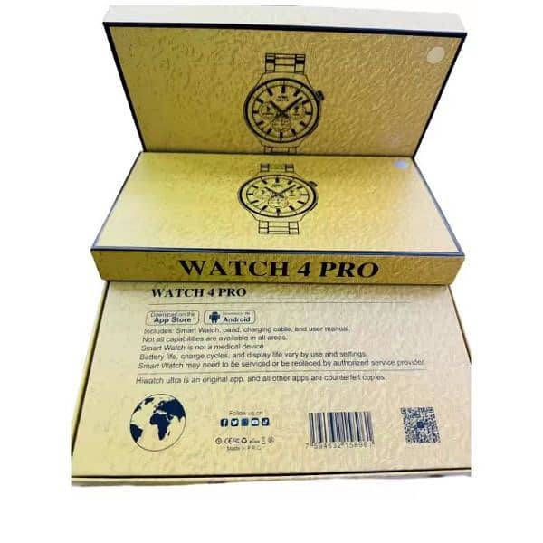 WATCH 4 PRO Round big smart watch dual strap Android Smartwatch 4